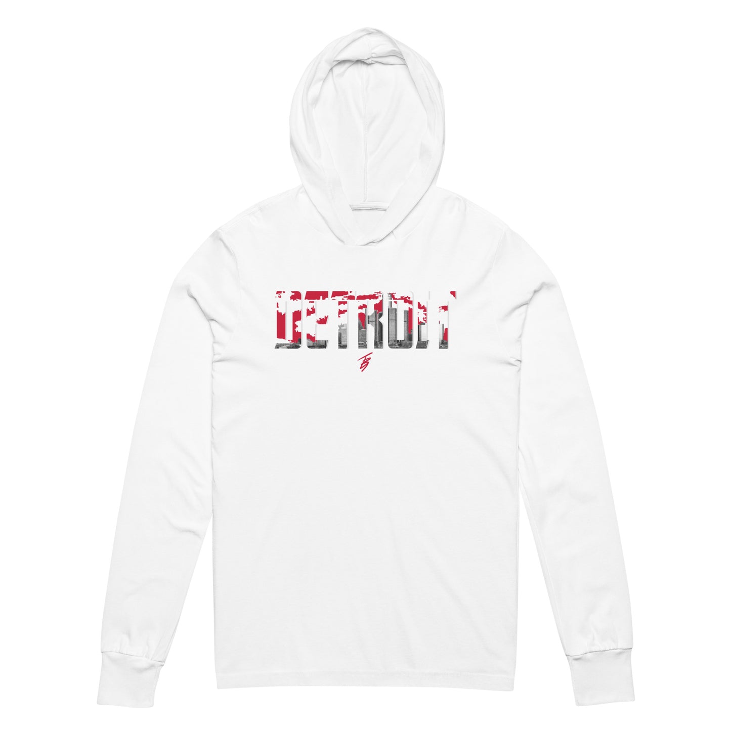 Hooded long-sleeve tee || TB9 Red + White