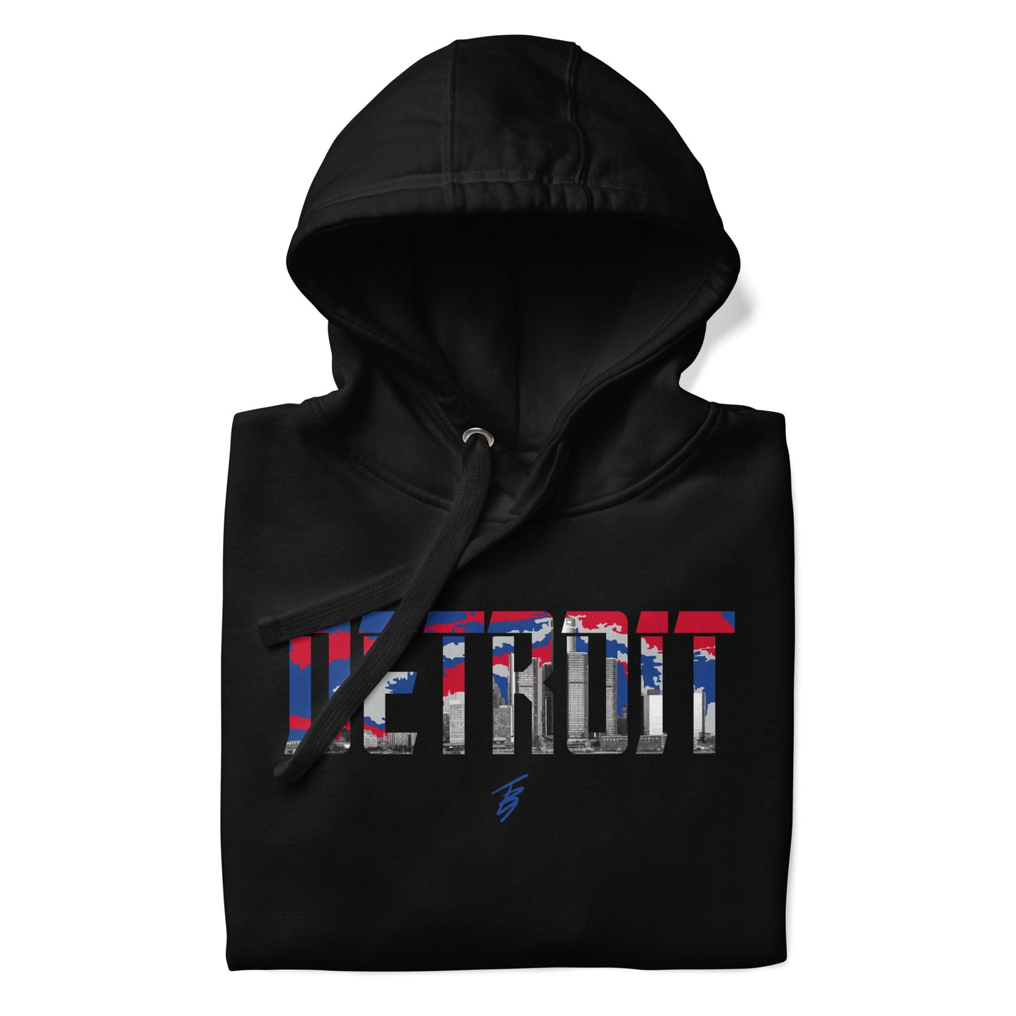 Detroit Slim Fit Unisex Hoodie || TB9 Blue + Red