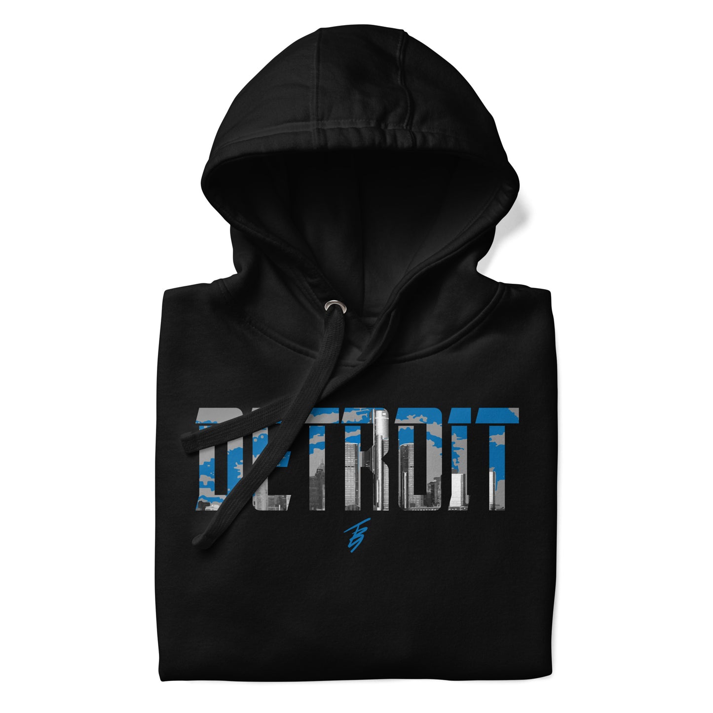 Detroit Slim Fit Unisex Hoodie || TB9 Blue + Grey