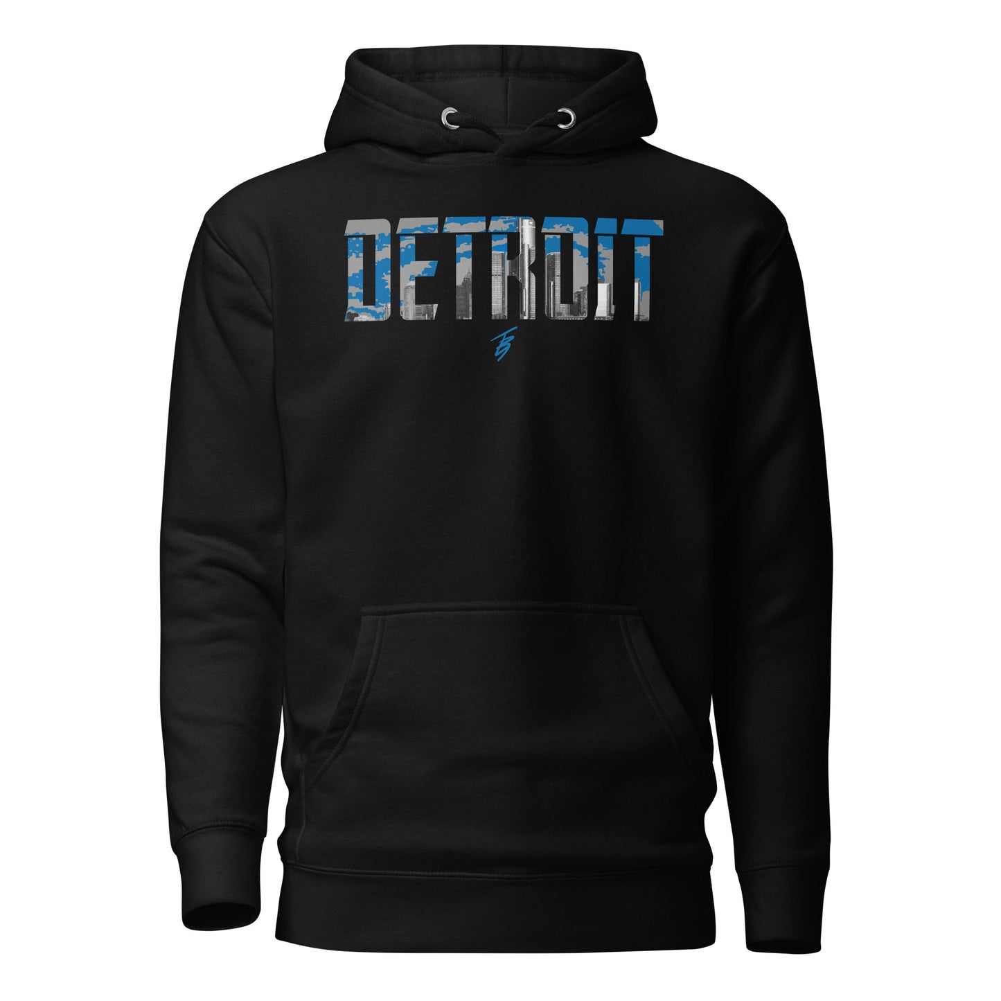 Detroit Slim Fit Unisex Hoodie || TB9 Blue + Grey