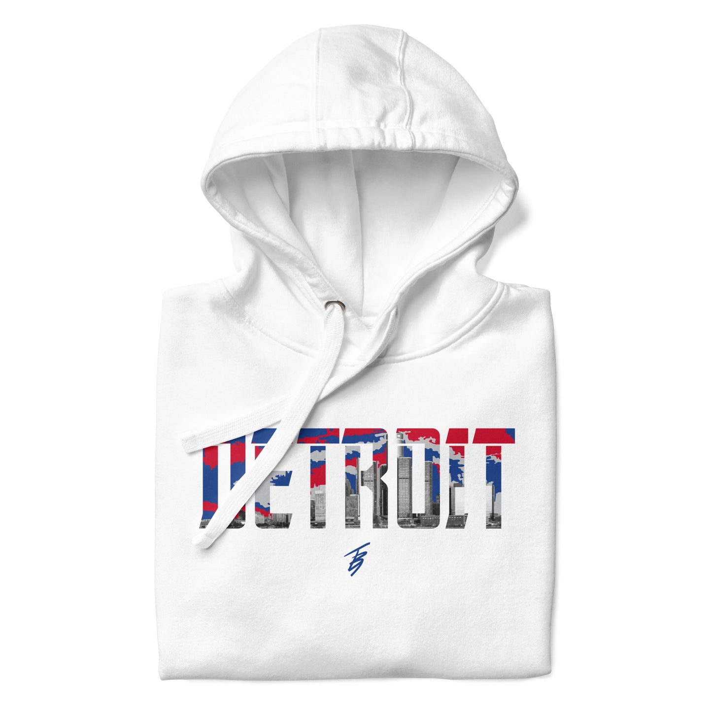 Detroit Slim Fit Unisex Hoodie || TB9 Blue + Red