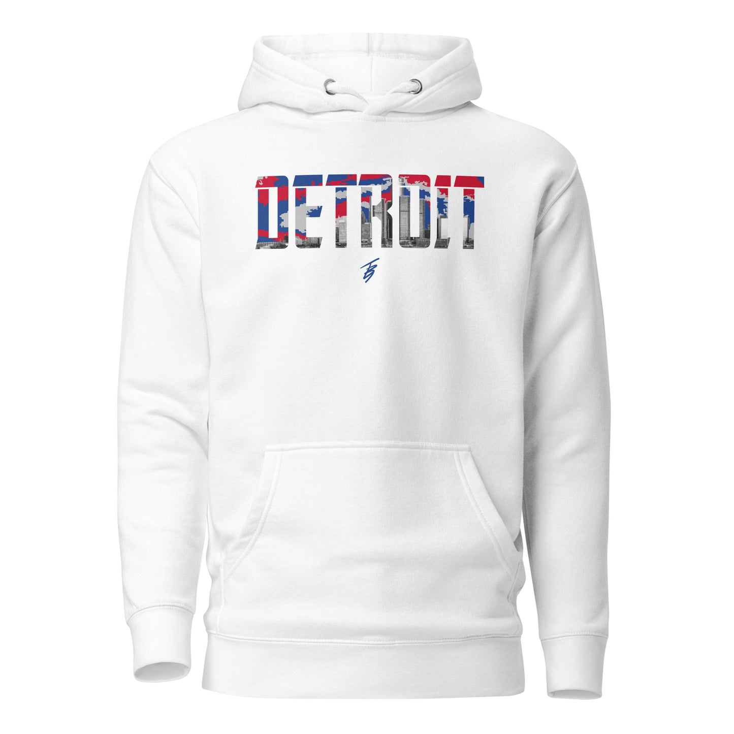 Detroit Slim Fit Unisex Hoodie || TB9 Blue + Red