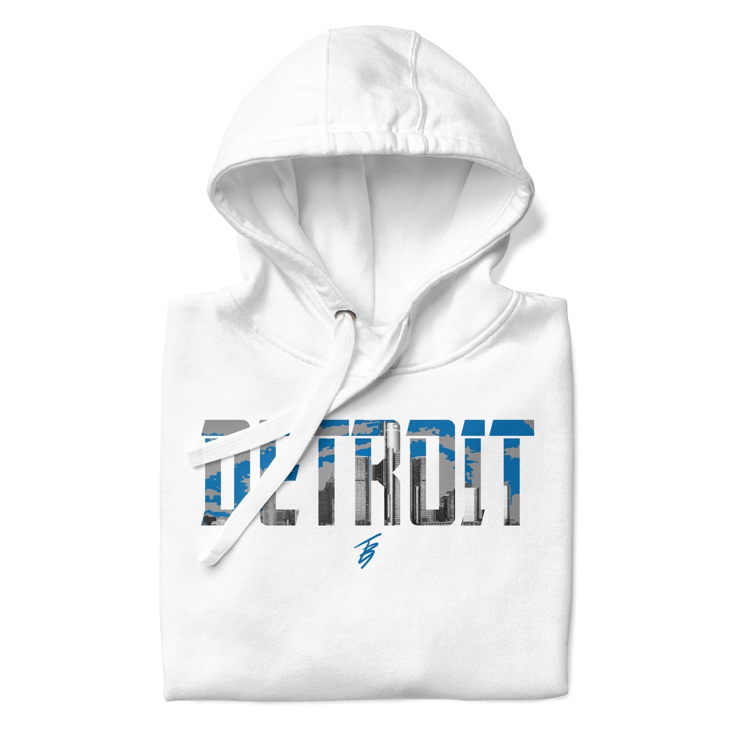 Detroit Slim Fit Unisex Hoodie || TB9 Blue + Grey