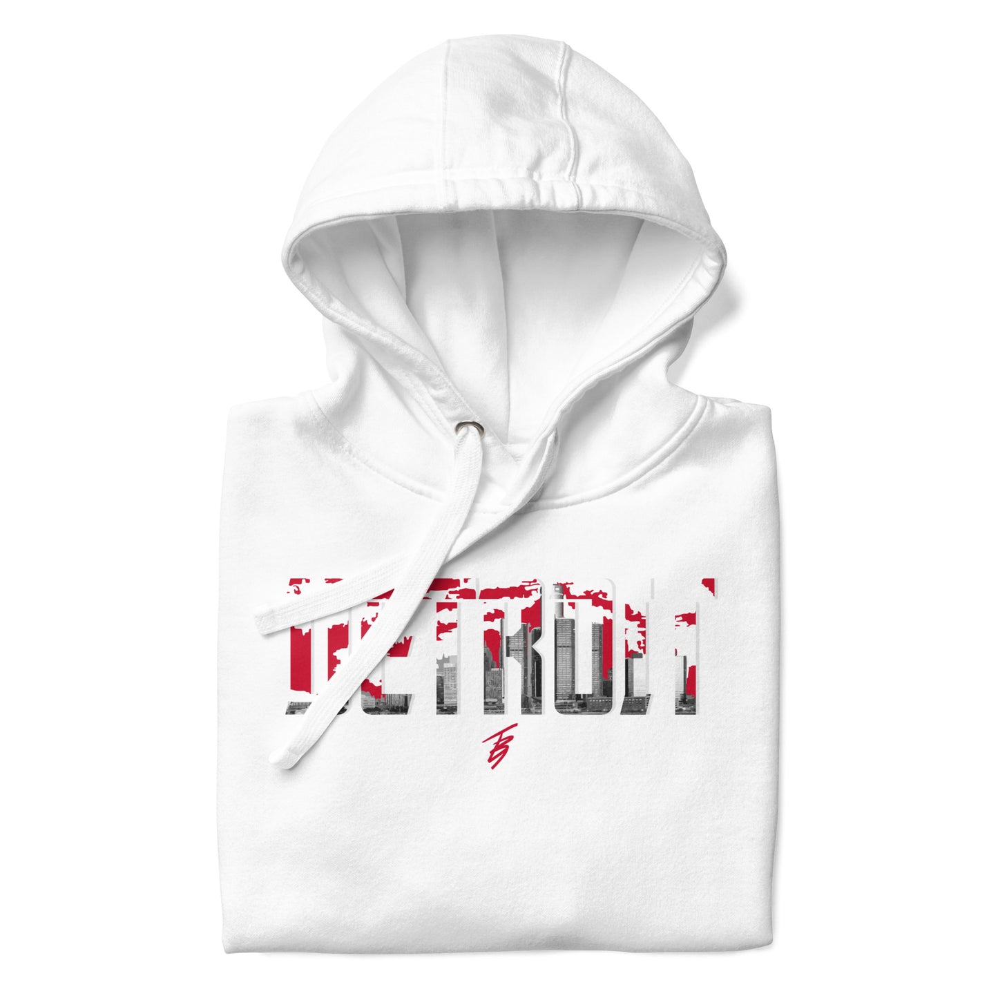 Detroit Slim Fit Unisex Hoodie || TB9 Red + White